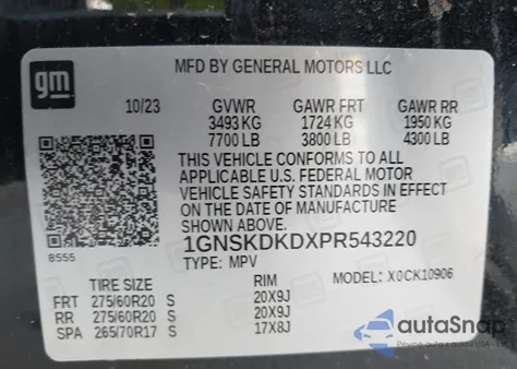 2023 Chevrolet Suburban 4Wd Z71 from USA, damaged, VIN 1GNSKDKDXPR543220